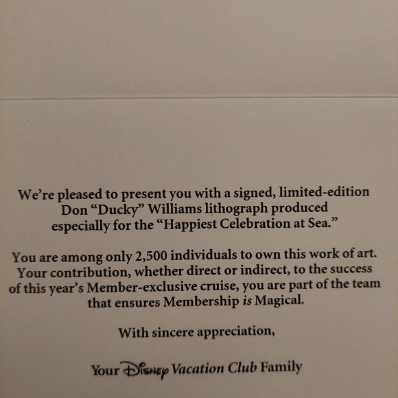 DVC Members Only DCL Litho 2005 Happiest Celebration At Sea Mickey & Minnie Rare - Picture 4 of 6
